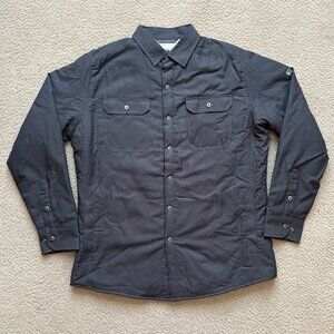 KUHL Outrydr Fleece Lined Flannel Shirt Jacket Pockets Medium Gotham Gray NWOT